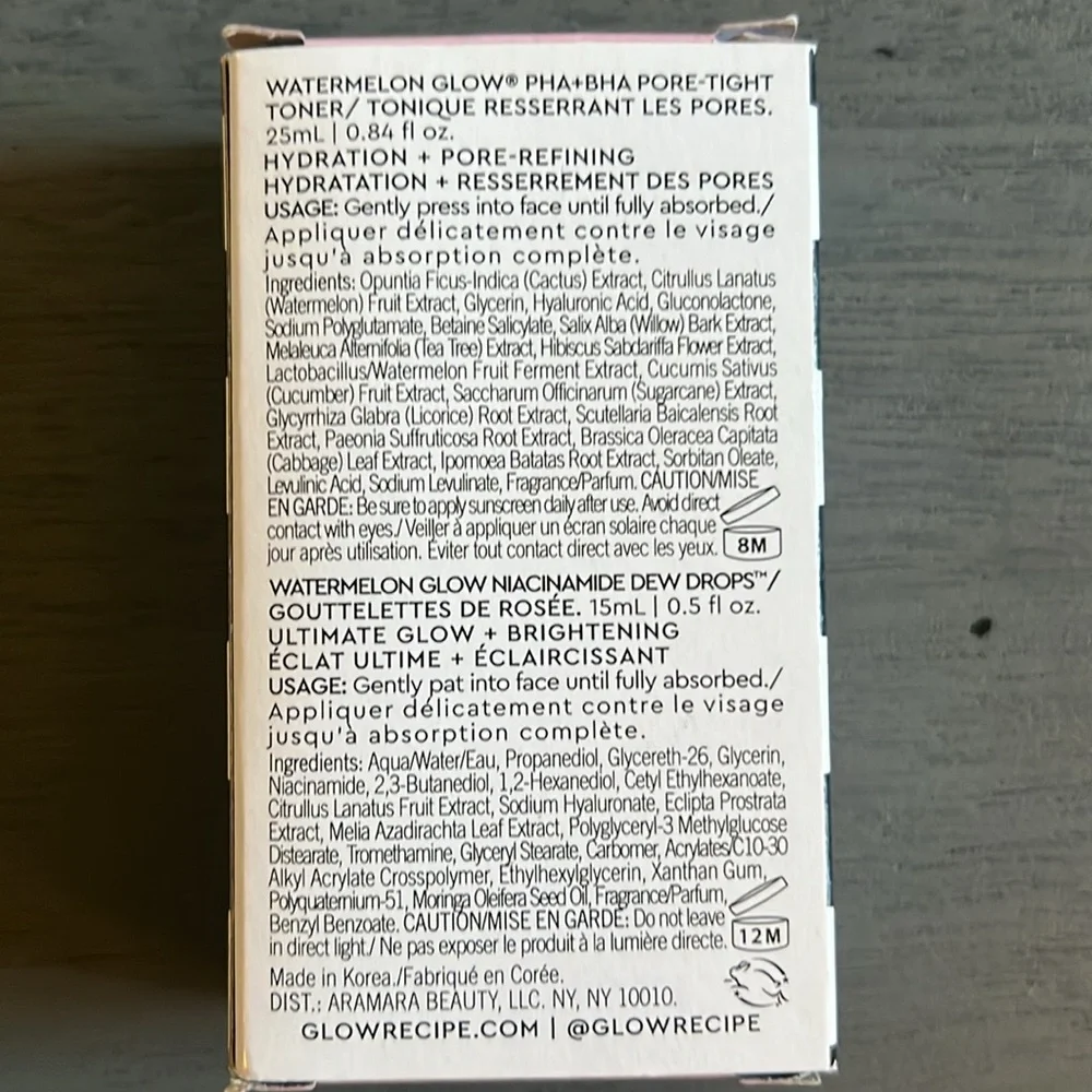 Glow Recipe Toner and Niacinamide Drop Mini Set -Bday gift NIB